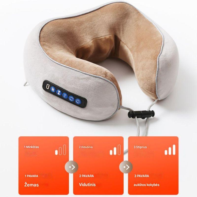 Kaklo Masažo Pagalvė su Šildymu ir Gilaus Minkymo Funkcija