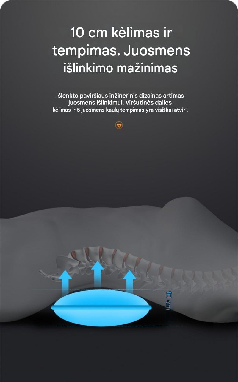 Y6 Flagship nugaros ir juosmens masažuoklis su automatiniu oro pagalvių pakėlimu, impulsine terapija ir šilumos kompresu