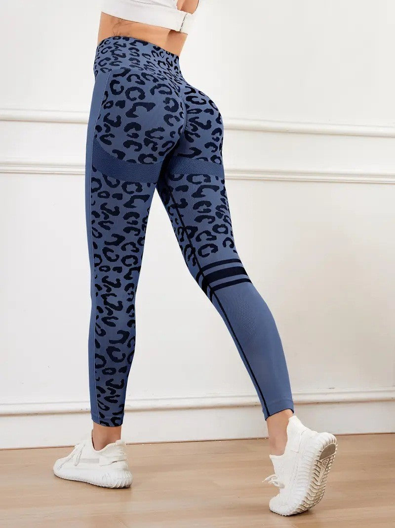 Moteriškos Leopardinės Sportinės Tamprės – „FQDFAYEE Seamless Active“