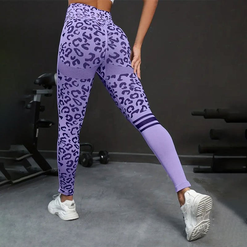 Moteriškos Leopardinės Sportinės Tamprės – „FQDFAYEE Seamless Active“
