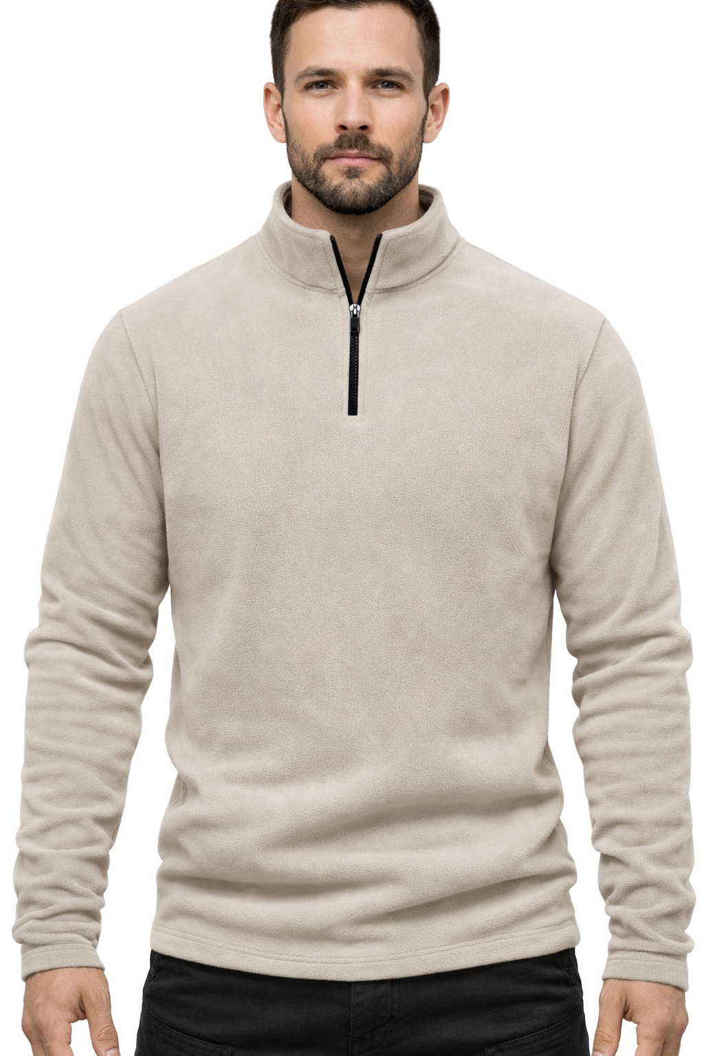 Šiltas vyriškas megztinis su aukštu kaklu – bendras vaizdas